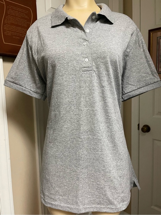 Jerzees Tops - Jerzees Heather Gray 4 Button Collared Polo Shirt
